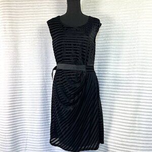 🖤Motherhood Black Burnout Striped Velvet Maternity Dress